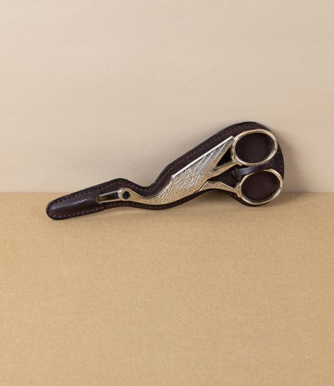 WaSa Solingen Stork Embroidery Scissors with Leather Holder, 6.5”