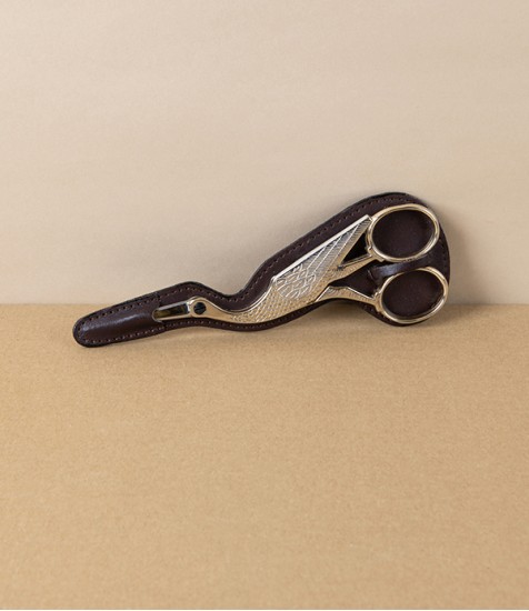 WaSa Solingen Stork Embroidery Scissors with Leather Holder, 6.5”