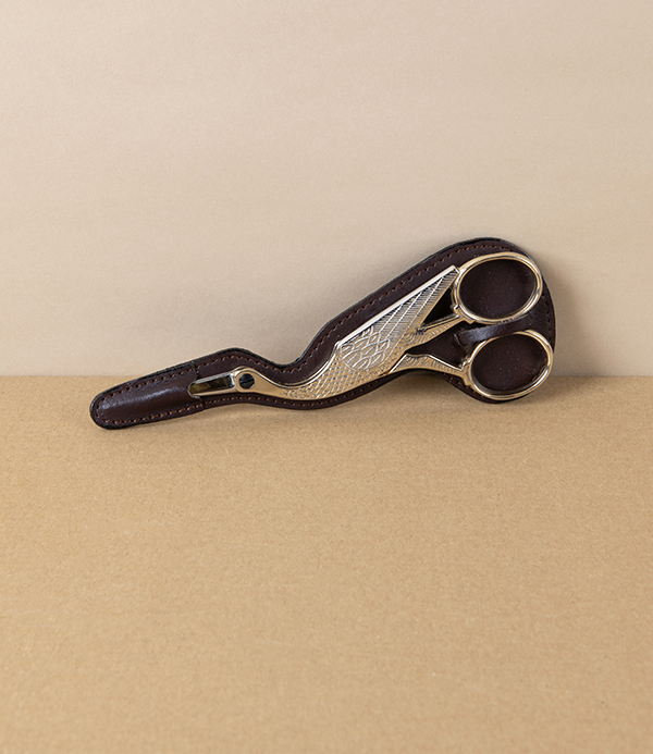 WaSa Solingen Stork Embroidery Scissors with Leather Holder, 6.5”