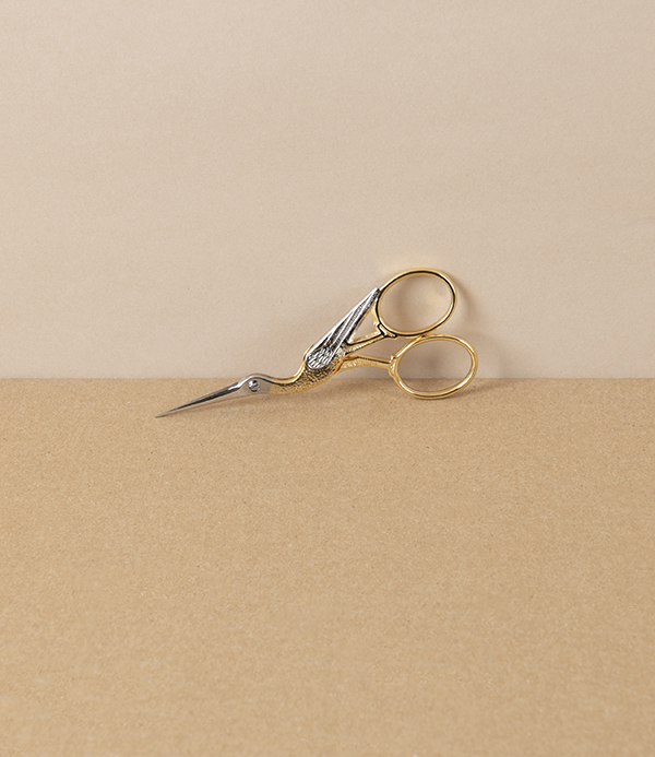 WaSa Solingen Stork Embroidery Scissors with Leather Holder, 3.5”