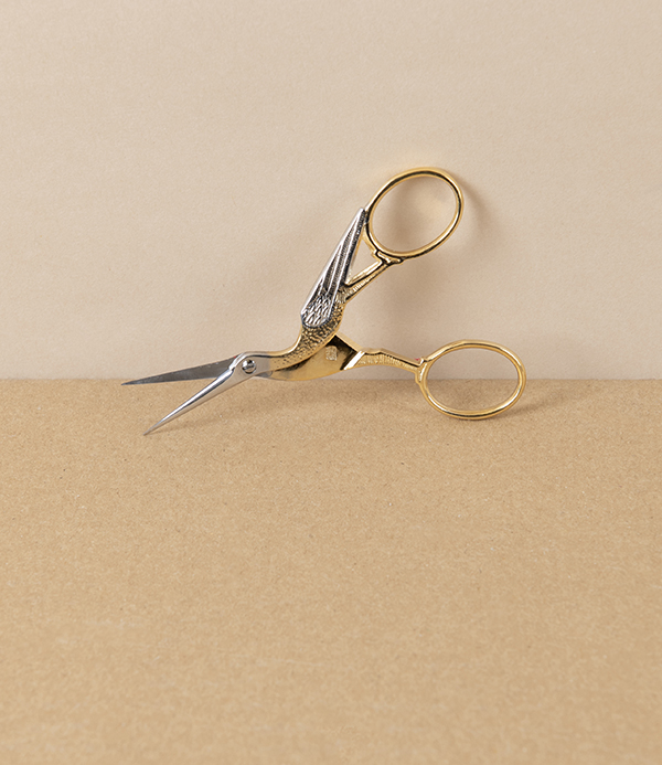 WaSa Solingen Stork Embroidery Scissors with Leather Holder, 3.5”
