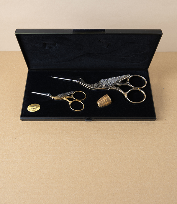 WaSa Solingen Sewing Set with Stork Scissors & Thimble