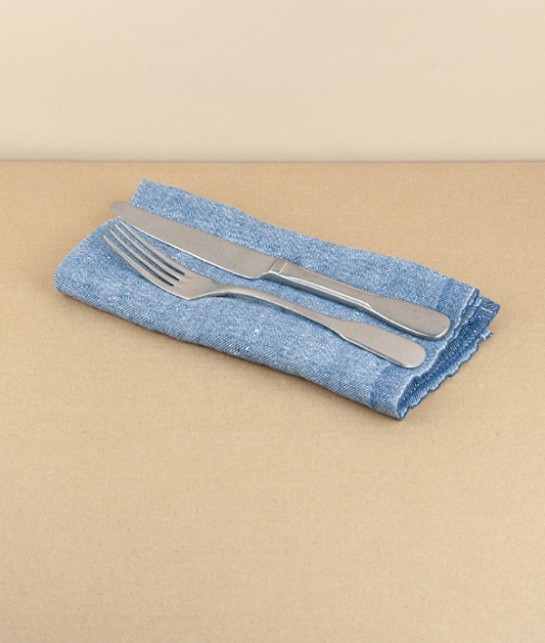 Finnish washed linen napkin, Blueberry