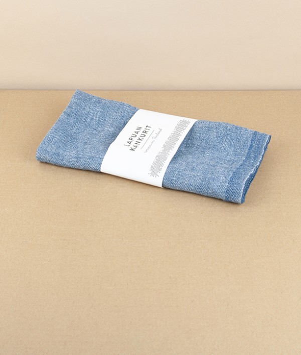 Finnish washed linen napkin, Blueberry
