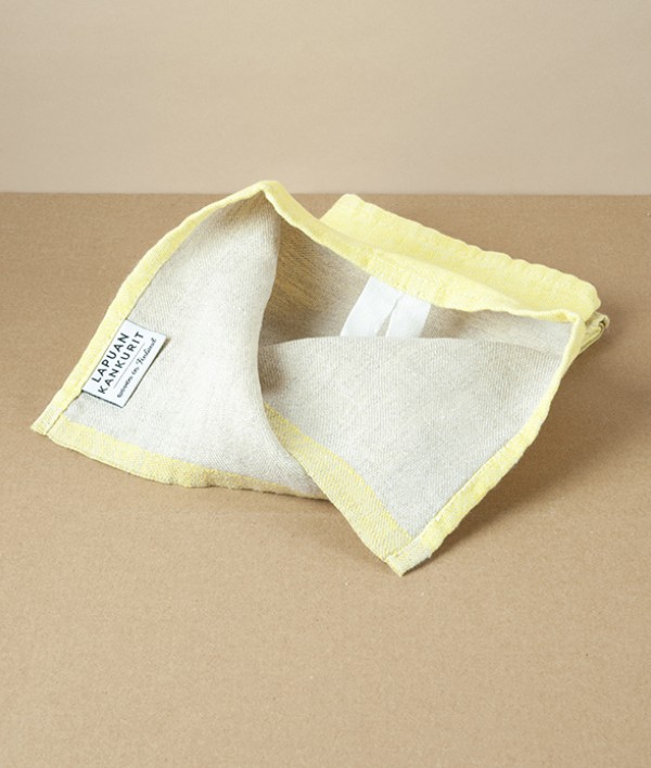 Finnish Washed Linen Kitchen Towel, Yellow / Linen