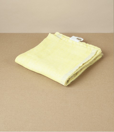 Finnish Washed Linen Kitchen Towel, Yellow & Linen