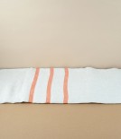 Finnish Linen Table Cloth Natural, Papaya Stripe