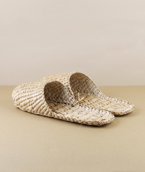 Woven Waterweed Slippers & Linen Socks