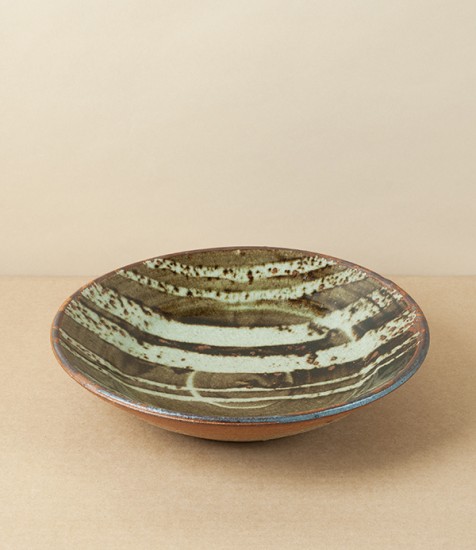 Jack Welbourne Pasta Bowl, Half Glaze, Ash Stripe