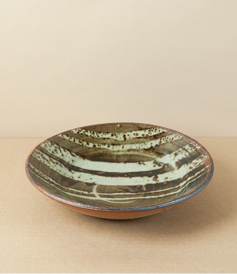 Jack Welbourne Pasta Bowl, Half Glaze, Ash Stripe