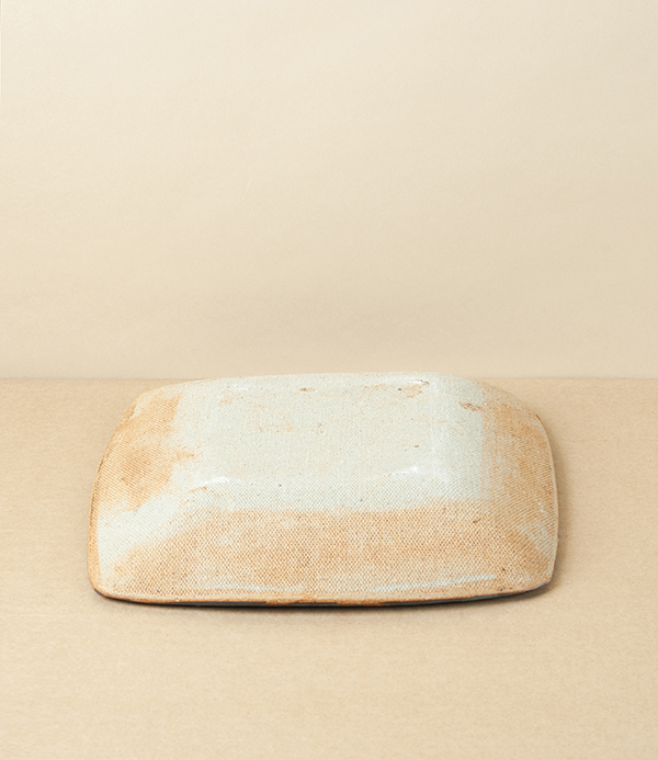 Jack Welbourne Square Plate, Half Glaze, Ash Stripe