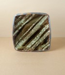 Jack Welbourne Square Plate, Half Glaze, Ash Stripe