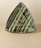 Jack Welbourne Triangle Plate, Half Glaze, Ash Stripe
