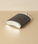 A R Wentworth Bourneville Leather and Pewter Flask, 6oz