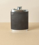 A R Wentworth Bourneville Leather and Pewter Flask, 6oz