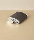 A R Wentworth Bourneville Leather and Pewter Flask, 6oz