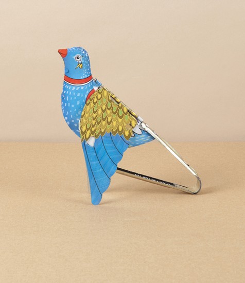 Indian ‘Whistling Bird’ Tin Toy, Blue & Green