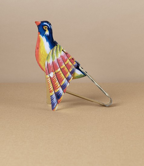 Indian ‘Whistling Bird’ Tin Toy, Blue & Yellow