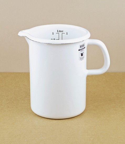 Austrian Enamel Measuring Jug, White, 1l