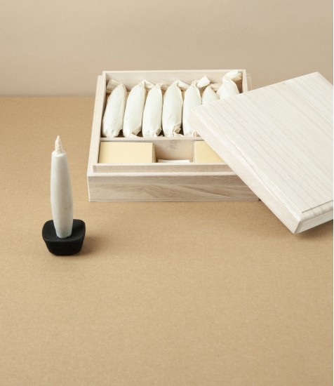 Tohaku Sumac Wax Candles, Set of 7 Candles and Stand