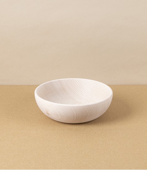 German Turned Beech Baby or Cereal Bowl
