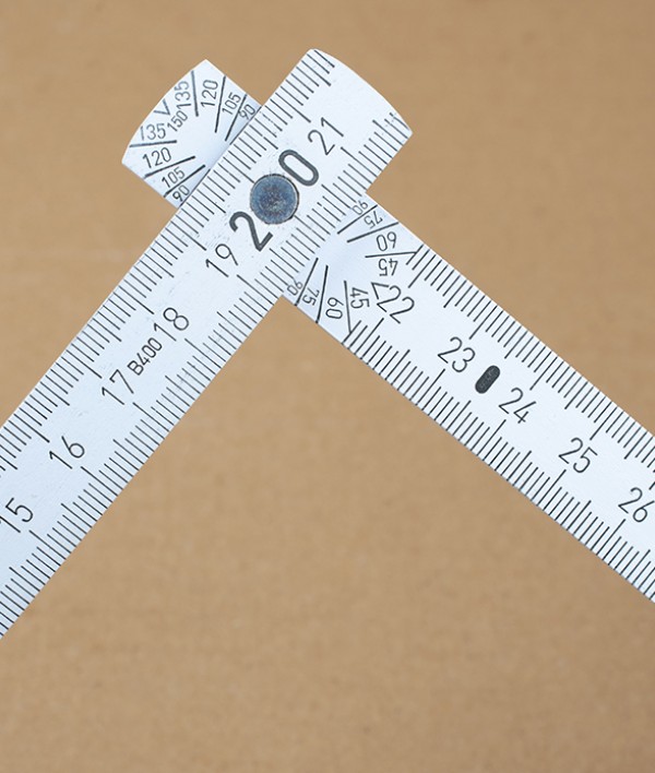 Hornbeam Folding Rule, White, 2m