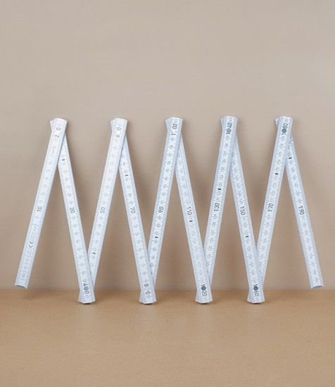 Hornbeam Folding Rule, White, 2m