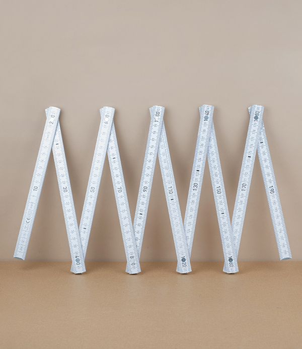 Hornbeam Folding Rule, White, 2m