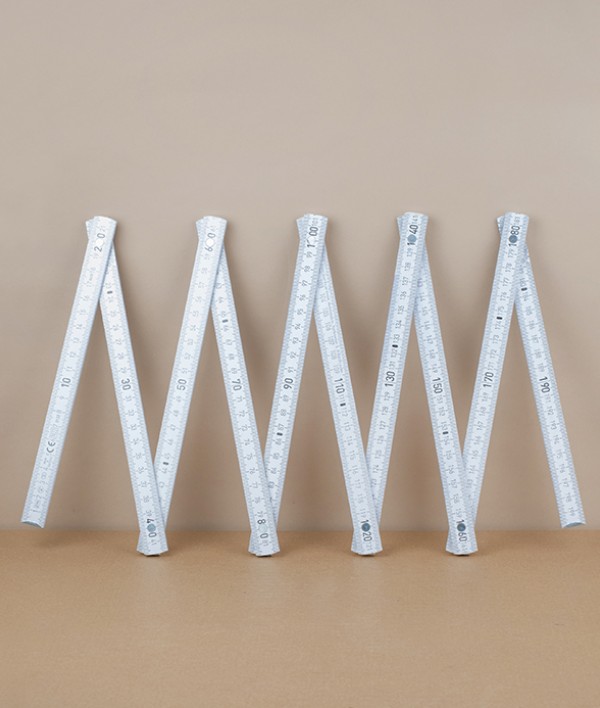 Hornbeam Folding Rule, White, 2m