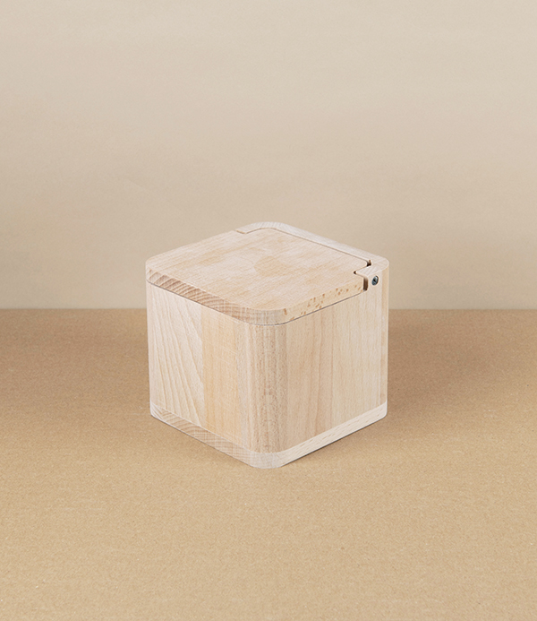 Dado Natural Salt Cellar, Beechwood