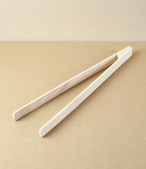 Barbecue Tongs, 32cm, Beech Wood 