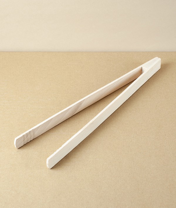 Barbecue Tongs, 32cm, Beech Wood 
