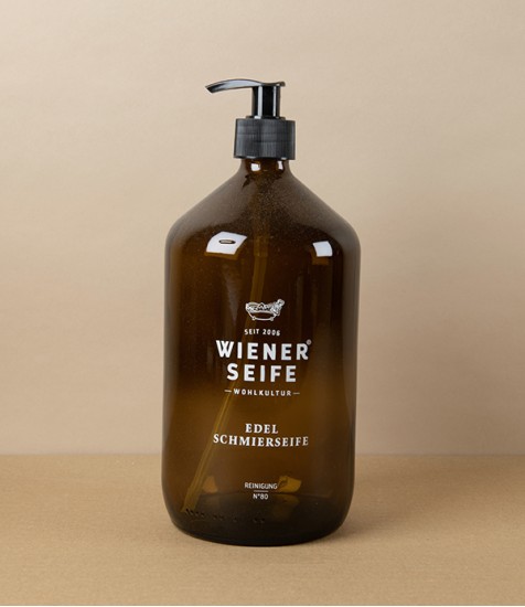 Wiener Seife Amber Glass Liquid Soap Dispenser