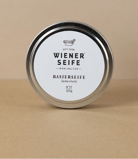 Viennese Natural Shaving Soap N°37, Cedar Wood, in Tin
