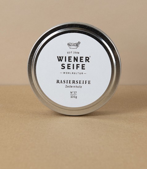 Viennese Natural Shaving Soap N°37, Cedar Wood, in Tin