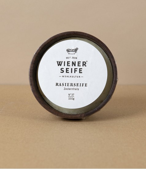Viennese Natural Shaving Soap N°37, with Walnut Shaving Bowl