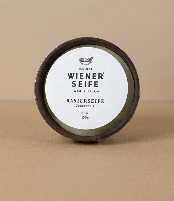 Viennese Natural Shaving Soap N°37, with Walnut Shaving Bowl