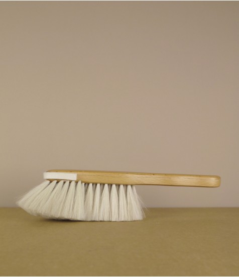 Dust brush, waxed beech and goat hair