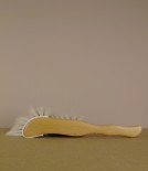 Dust brush, waxed beech and goat hair