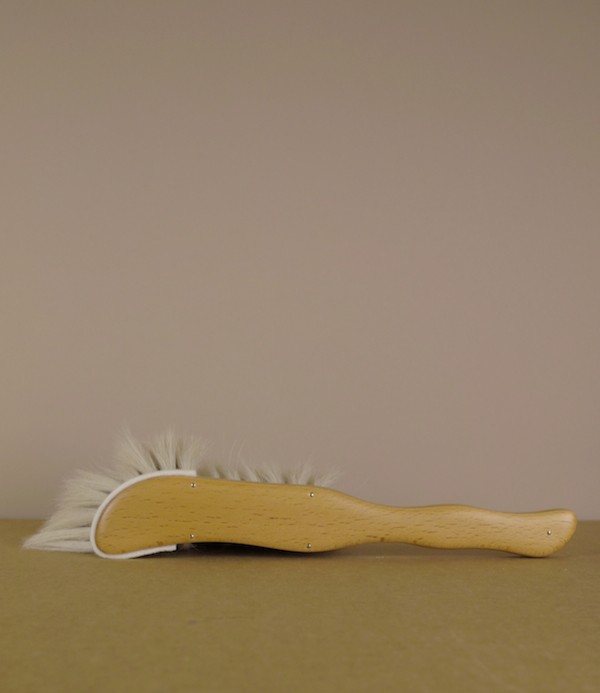 Dust brush, waxed beech and goat hair