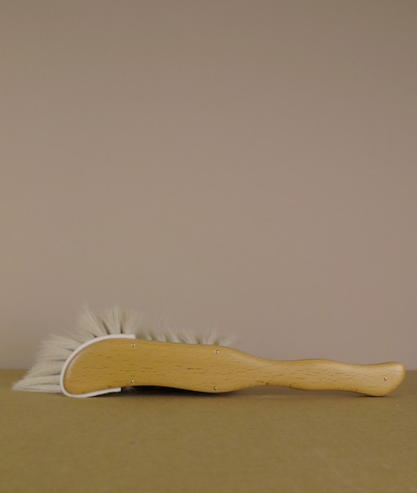 Dust brush, waxed beech and goat hair