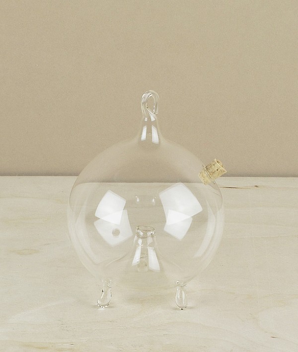 Mouth-Blown Glass Fly Trap with Hanging Loop