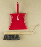 Child's painted steel dustpan & brush