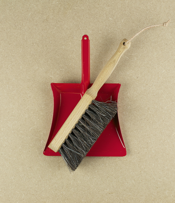 Child's painted steel dustpan & brush