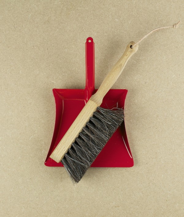 Child's painted steel dustpan & brush
