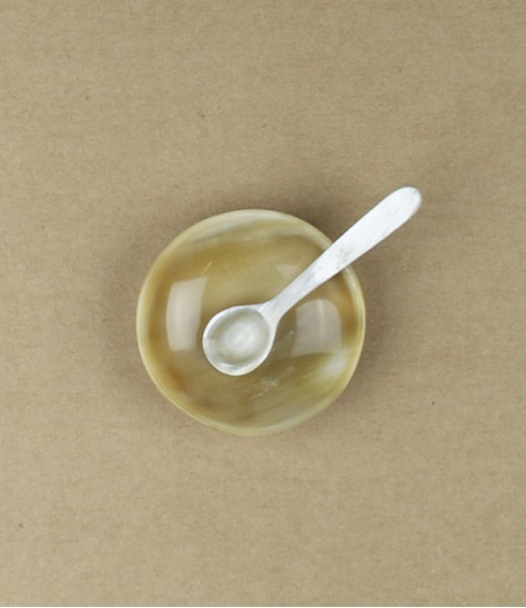 Hand made horn salt or spice servers