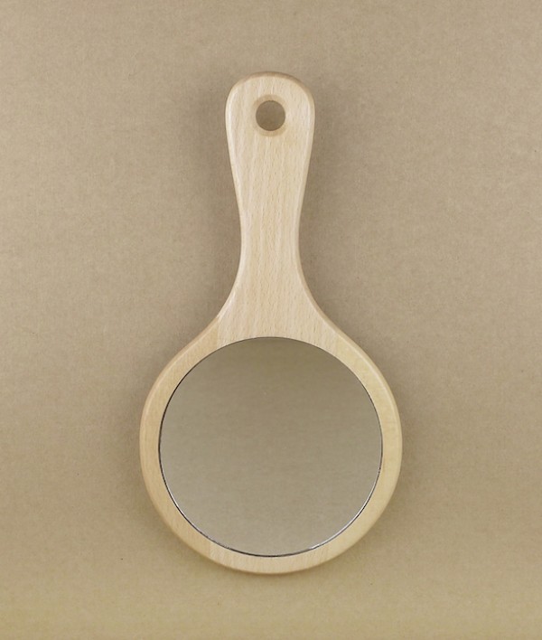 Waxed beech hand mirror, Germany