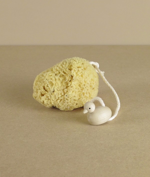 Sustainably sourced baby bath sponge + duck