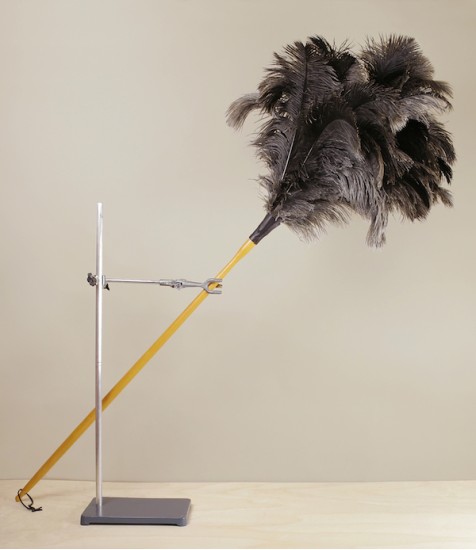 Ostrich feather duster, turned handle, 120cm