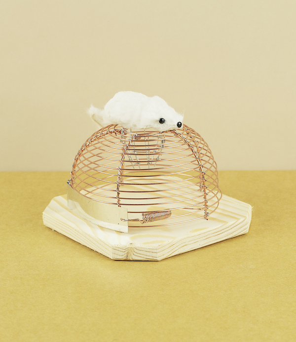 Humane mousetrap, copper wire &  wood